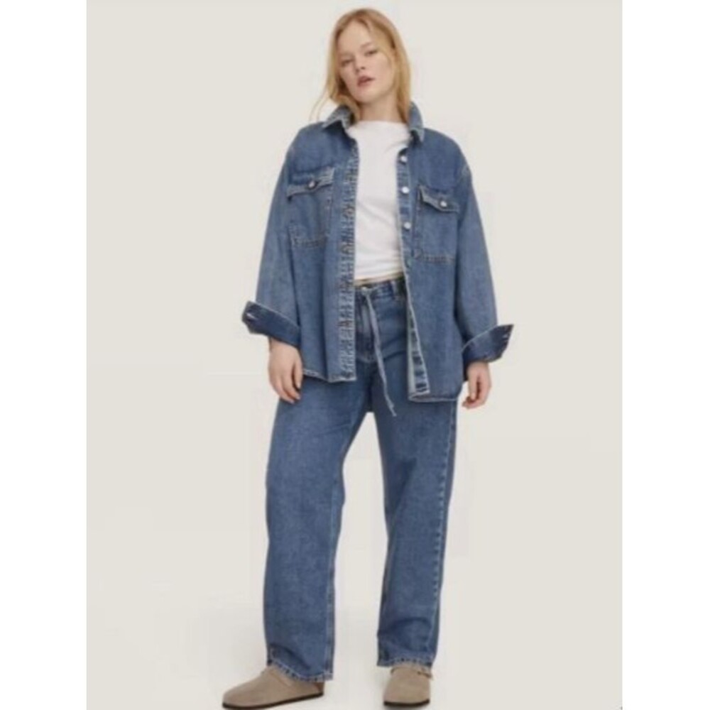 Parke X Target Women’s Long Sleeve Denim Shacket Medium Wash S NWT
